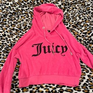 Juicy couture cropped hot pink hoodie